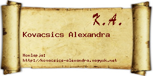 Kovacsics Alexandra névjegykártya