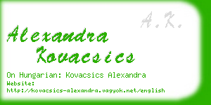 alexandra kovacsics business card